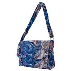 Abstract Ammonite Full Print Messenger Bag (m) by kaleidomarblingart