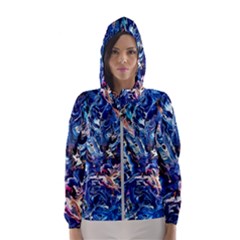 Cobalt Delta Women s Hooded Windbreaker by kaleidomarblingart