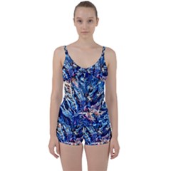 Cobalt Delta Tie Front Two Piece Tankini by kaleidomarblingart