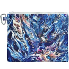 Cobalt Delta Canvas Cosmetic Bag (xxxl) by kaleidomarblingart