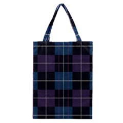 Blue Black Modern Plaids Classic Tote Bag by ConteMonfrey