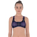 Blue black modern plaids Got No Strings Sports Bra View1