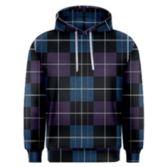 Blue Black Modern Plaids Men s Overhead Hoodie by ConteMonfrey