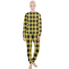 Black And Yellow Small Plaids Women s Lounge Set by ConteMonfrey