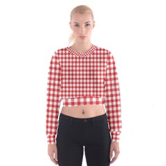 Straight Red White Small Plaids Cropped Sweatshirt by ConteMonfrey
