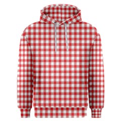 Straight Red White Small Plaids Men s Overhead Hoodie by ConteMonfrey