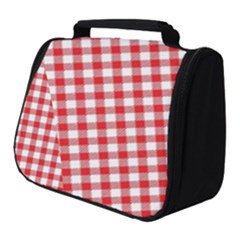 Straight Red White Small Plaids Full Print Travel Pouch (small) by ConteMonfrey