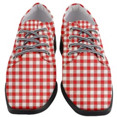 Straight Red White Small Plaids Women Heeled Oxford Shoes by ConteMonfrey