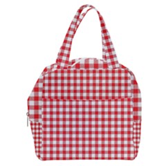 Straight Red White Small Plaids Boxy Hand Bag by ConteMonfrey