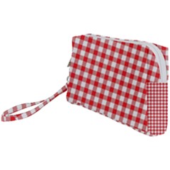 Straight Red White Small Plaids Wristlet Pouch Bag (small) by ConteMonfrey