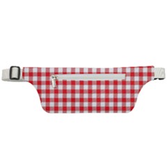 Straight Red White Small Plaids Active Waist Bag by ConteMonfrey