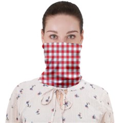 Straight Red White Small Plaids Face Covering Bandana (adult) by ConteMonfrey