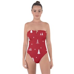 Abstract-cute-christmas Seamless Tie Back One Piece Swimsuit