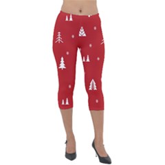 Abstract-cute-christmas Seamless Lightweight Velour Capri Leggings  by nateshop