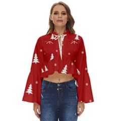 Abstract-cute-christmas Seamless Boho Long Bell Sleeve Top by nateshop