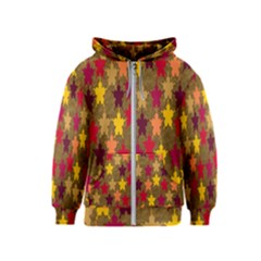 Abstract-flower Gold Kids  Zipper Hoodie by nateshop