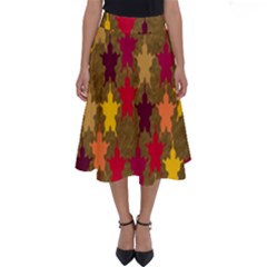 Abstract-flower Gold Perfect Length Midi Skirt by nateshop