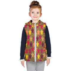 Abstract-flower Gold Kids  Hooded Puffer Vest by nateshop