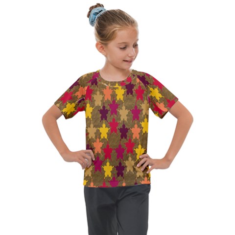 Abstract-flower Gold Kids  Mesh Piece Tee by nateshop