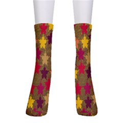 Abstract-flower Gold Crew Socks