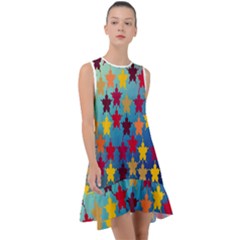 Abstract-flower,bacground Frill Swing Dress