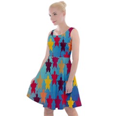 Abstract-flower,bacground Knee Length Skater Dress by nateshop