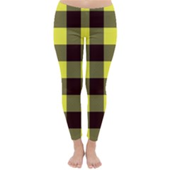 Black And Yellow Plaids Classic Winter Leggings by ConteMonfrey