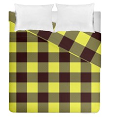 Black And Yellow Plaids Duvet Cover Double Side (queen Size) by ConteMonfrey