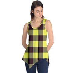 Black And Yellow Plaids Sleeveless Tunic by ConteMonfrey