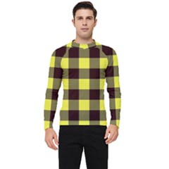 Black And Yellow Plaids Men s Long Sleeve Rash Guard by ConteMonfrey