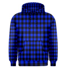 Neon Blue And Black Plaids Men s Core Hoodie by ConteMonfrey