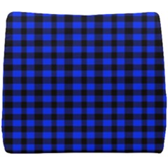 Neon Blue And Black Plaids Seat Cushion by ConteMonfrey