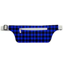 Neon Blue And Black Plaids Active Waist Bag by ConteMonfrey