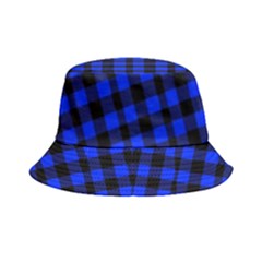 Neon Blue And Black Plaids Bucket Hat by ConteMonfrey