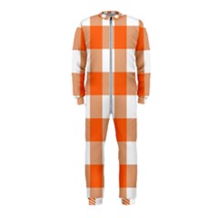 Orange And White Plaids Onepiece Jumpsuit (kids) by ConteMonfrey