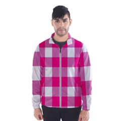Pink And White Plaids Men s Windbreaker by ConteMonfrey