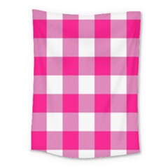 Pink And White Plaids Medium Tapestry by ConteMonfrey