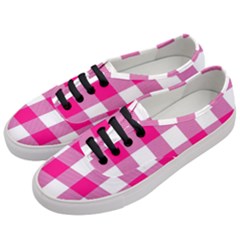Pink And White Plaids Women s Classic Low Top Sneakers by ConteMonfrey