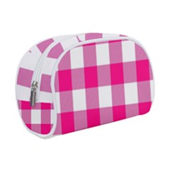 Pink And White Plaids Make Up Case (small) by ConteMonfrey