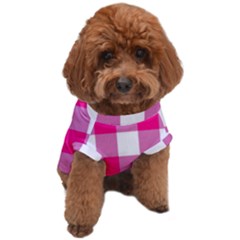 Pink And White Plaids Dog T-shirt by ConteMonfrey