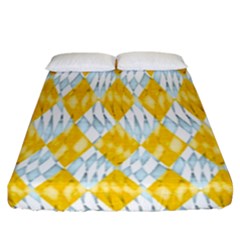 Background-box Yellow Fitted Sheet (california King Size) by nateshop