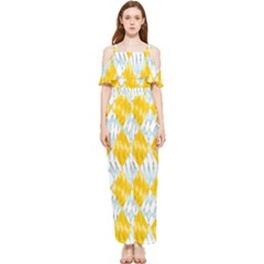 Background-box Yellow Draped Sleeveless Chiffon Jumpsuit by nateshop