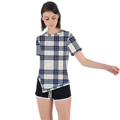 Gray And Yellow Plaids  Asymmetrical Short Sleeve Sports Tee by ConteMonfrey