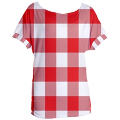 Red And White Plaids Women s Oversized Tee by ConteMonfrey