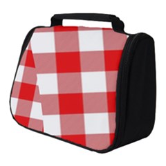 Red And White Plaids Full Print Travel Pouch (small) by ConteMonfrey