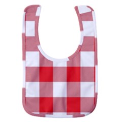 Red And White Plaids Baby Bib by ConteMonfrey