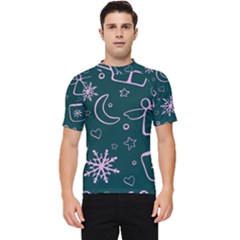 Background-cute Christmas Men s Short Sleeve Rash Guard by nateshop