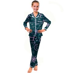 Background-cute Christmas Kid s Satin Long Sleeve Pajamas Set by nateshop