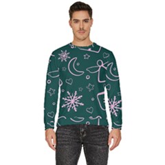 Background-cute Christmas Men s Fleece Sweatshirt by nateshop