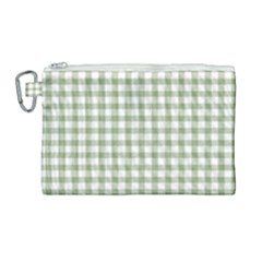 Green Tea White Small Plaids Canvas Cosmetic Bag (large) by ConteMonfrey